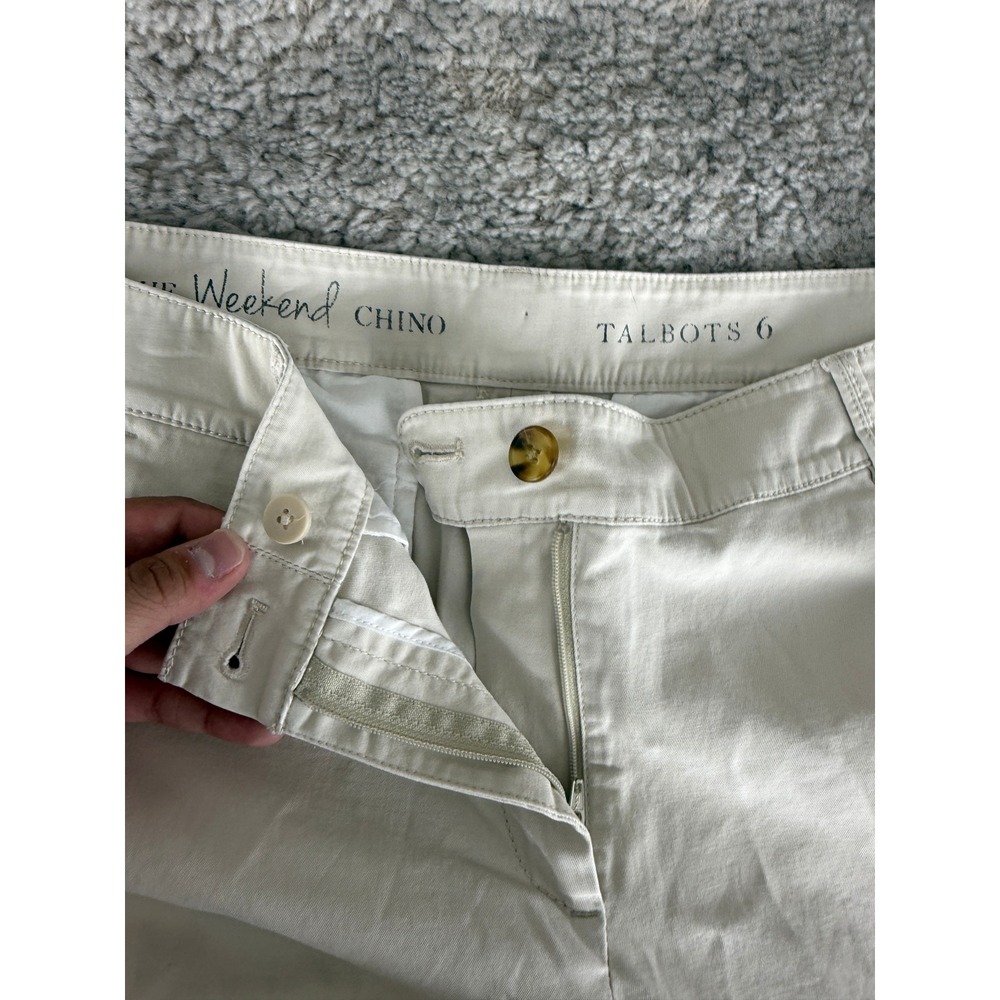 Talbots Size 6 The Weekend Chino Casual Ankle Khaki Pants Beige Womens - Picture 7 of 10